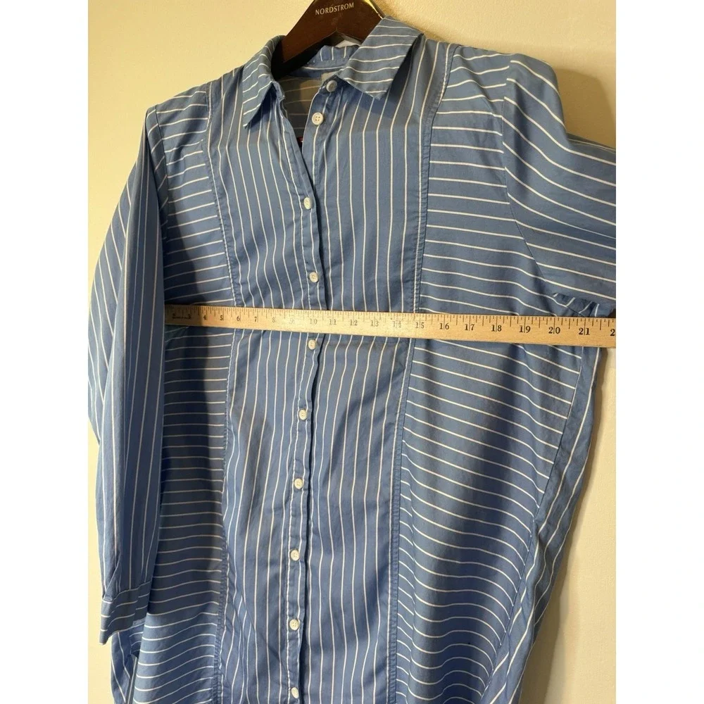 Nation LTD Button Down Shirt Dress S Pima Cotton Cover Up Coastal Resort Wear - Picture 11 of 12